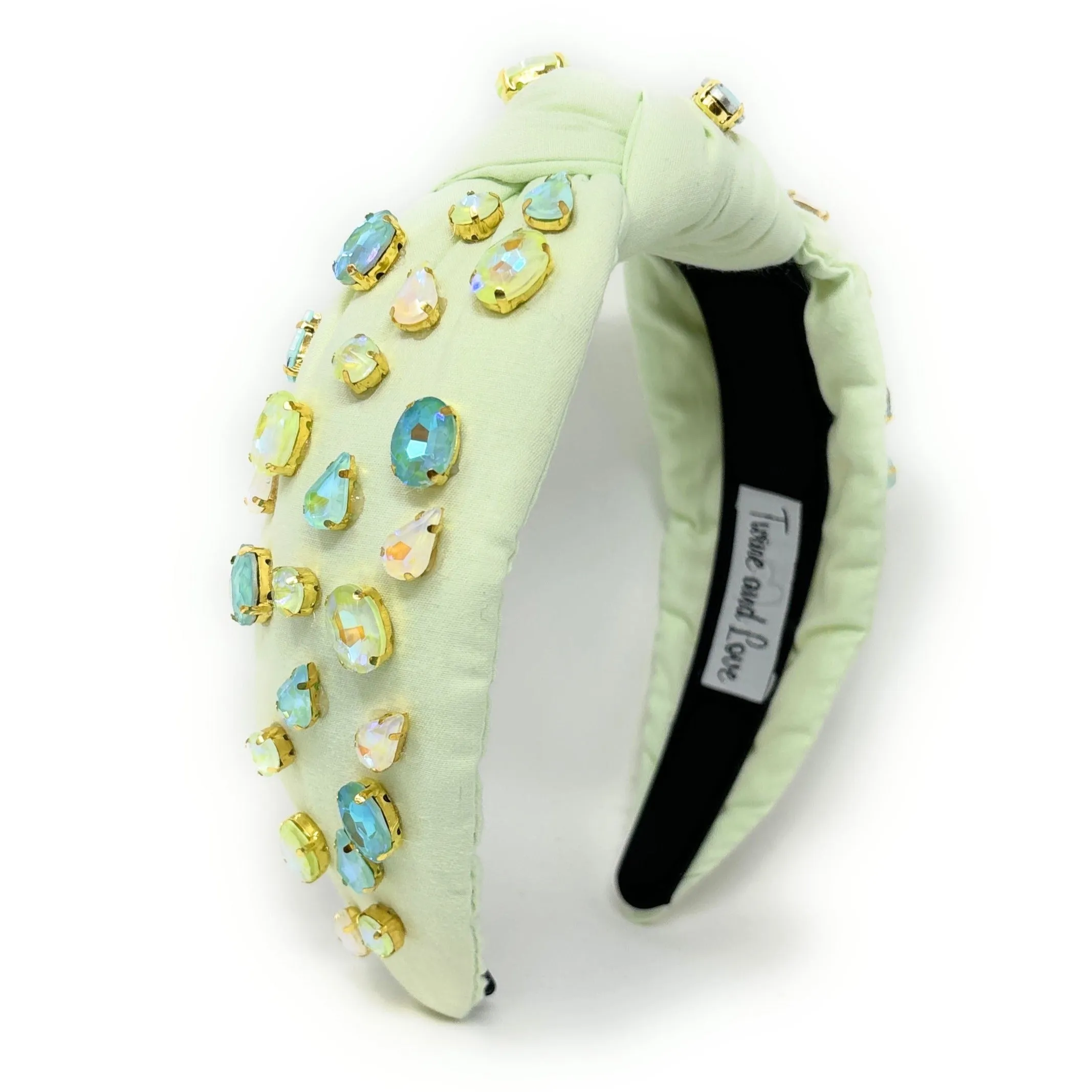 Pastel Mint Jeweled Knot Headband