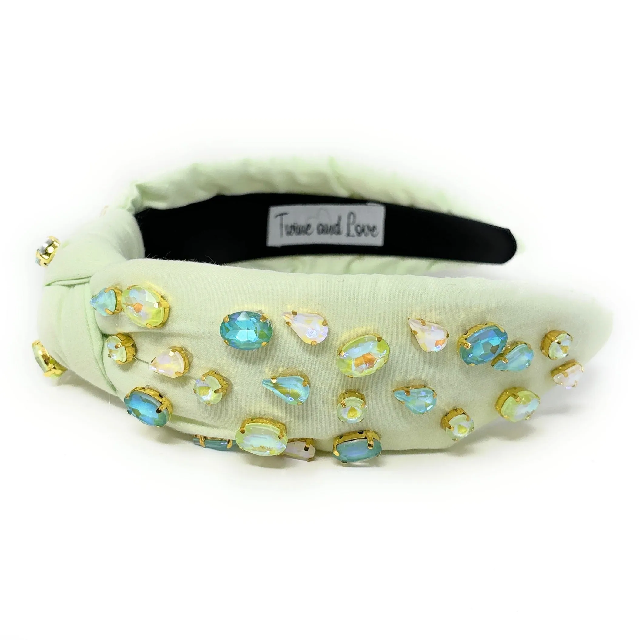 Pastel Mint Jeweled Knot Headband