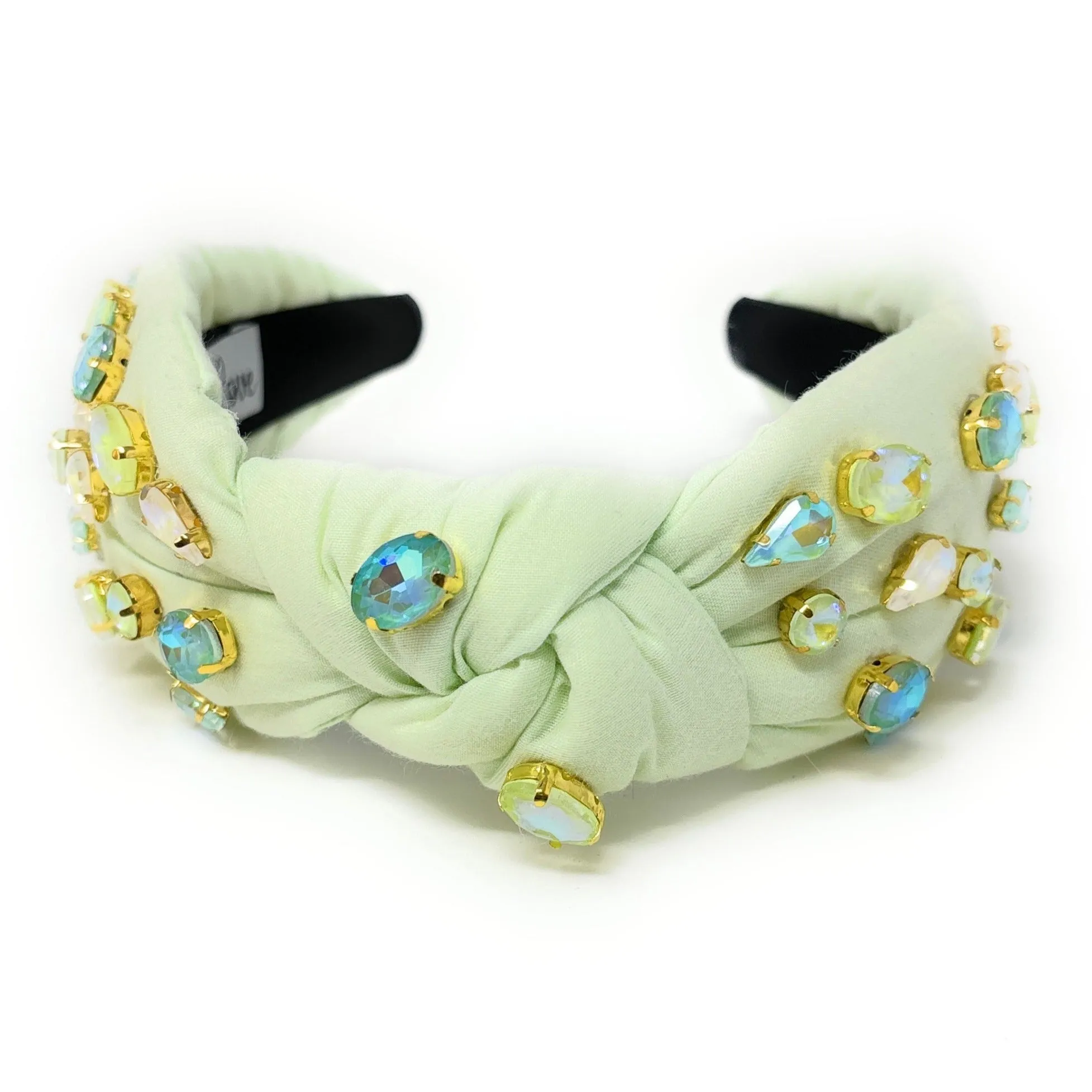 Pastel Mint Jeweled Knot Headband
