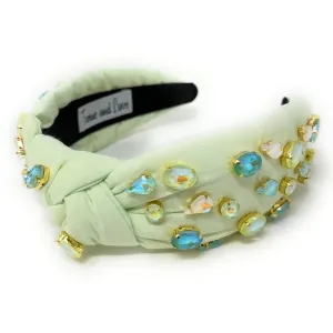 Pastel Mint Jeweled Knot Headband