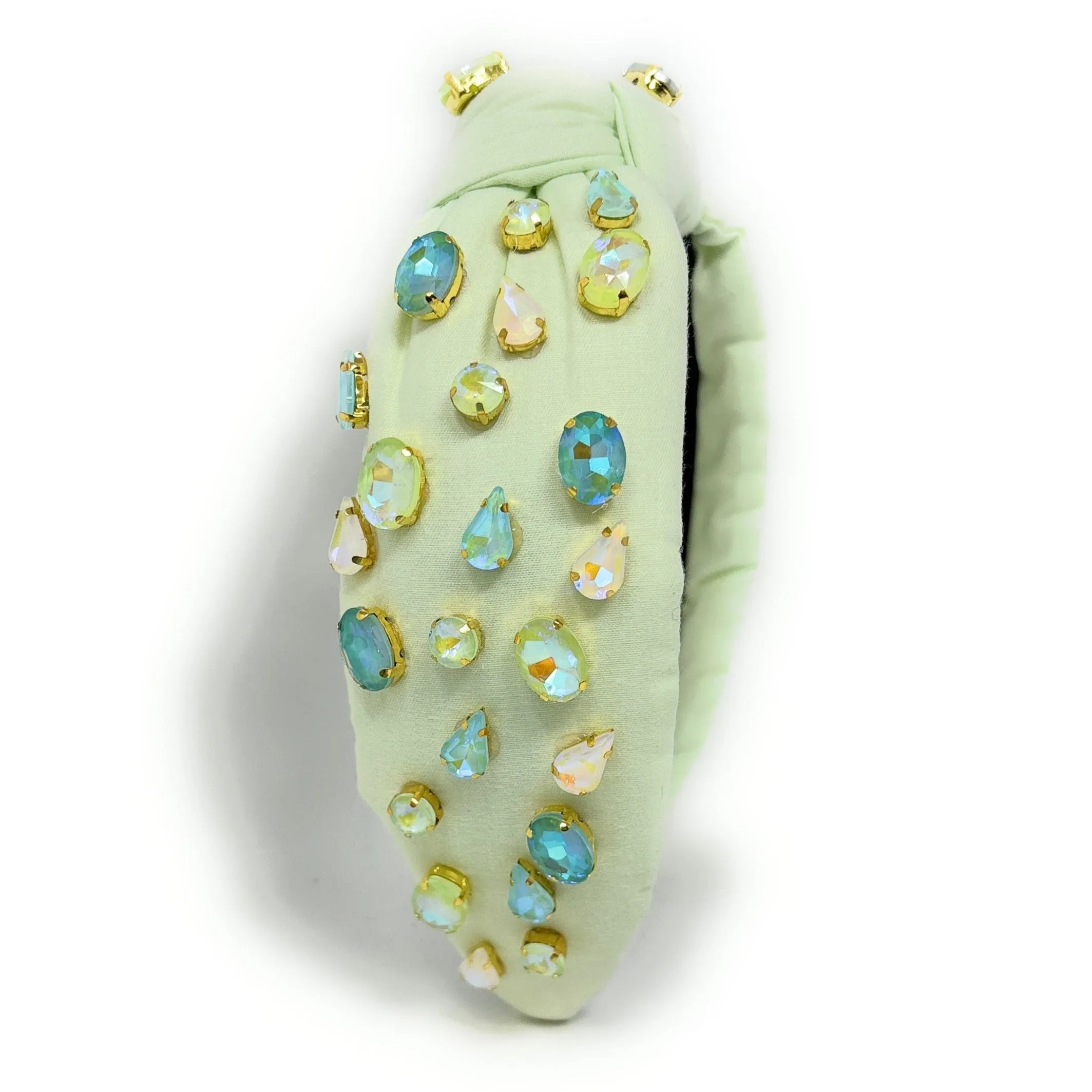 Pastel Mint Jeweled Knot Headband