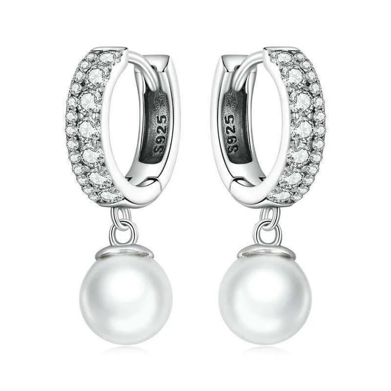 Pearl Drop Shining Earrings - Hannaca