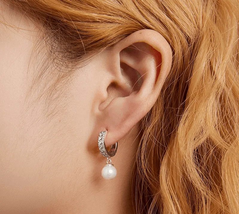 Pearl Drop Shining Earrings - Hannaca