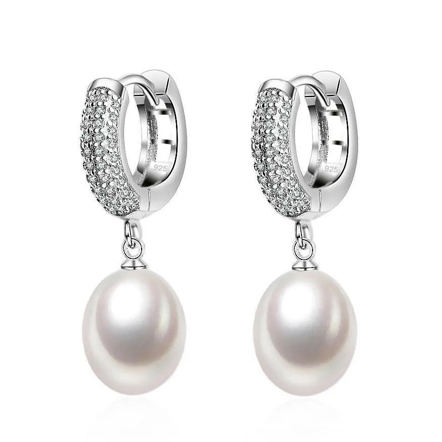 Pearl Drop Shining Earrings - Hannaca
