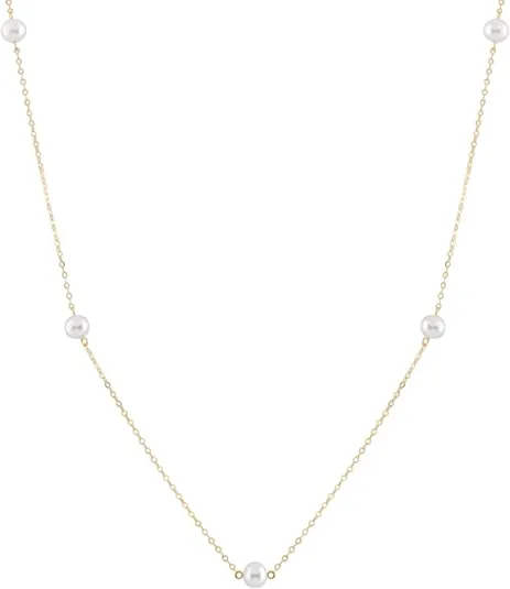 Pearl Tin Cup Necklace