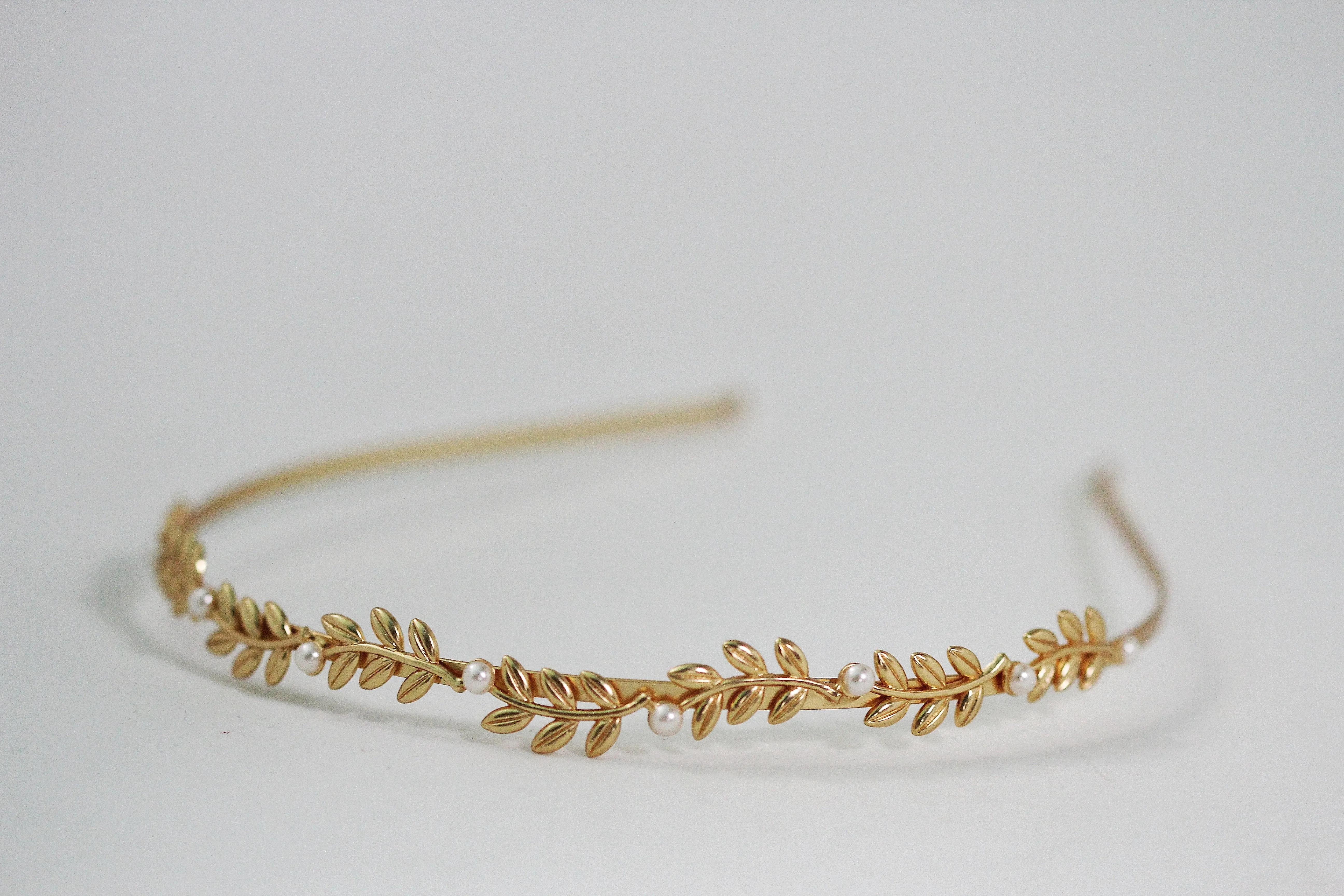 Pearls and Leaves Headband