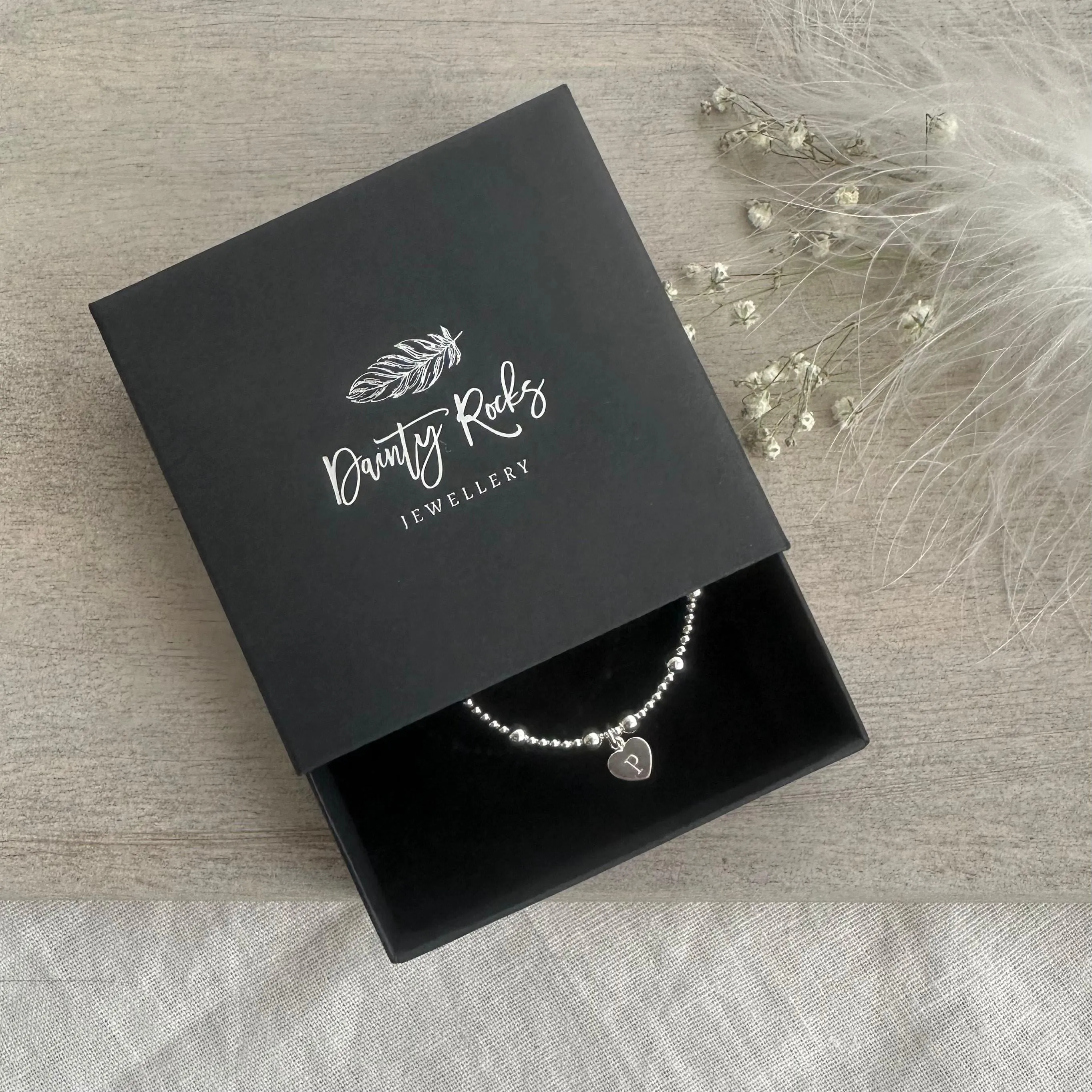 Personalised Family Birthstone Stacking Bracelet Set, Initial Bracelet