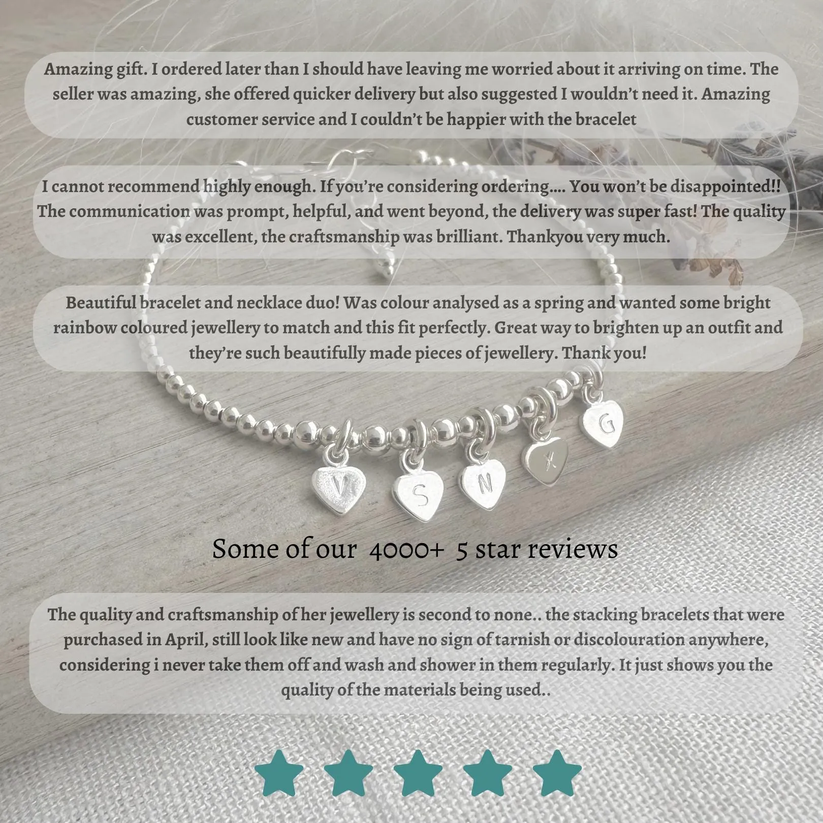 Personalised Family Birthstone Stacking Bracelet Set, Initial Bracelet