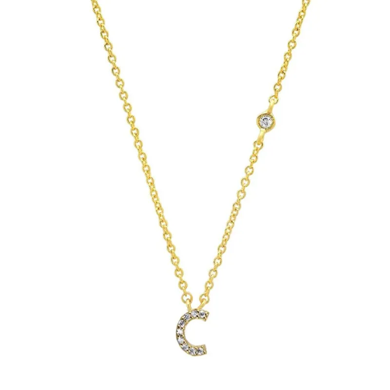 Personalized Mini Zircon A-Z Initial Letter Pendant Necklaces