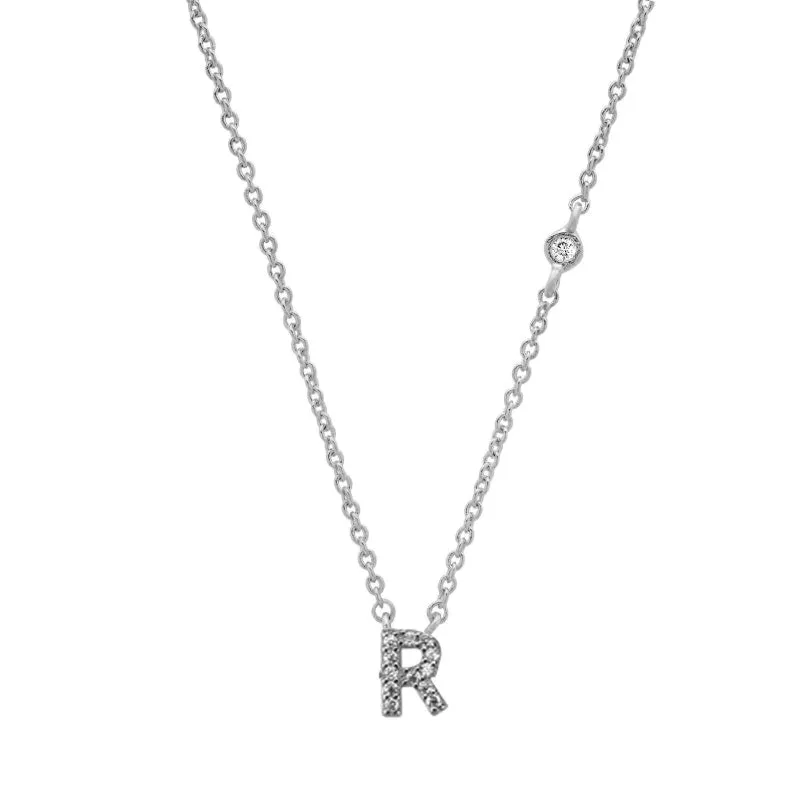 Personalized Mini Zircon A-Z Initial Letter Pendant Necklaces