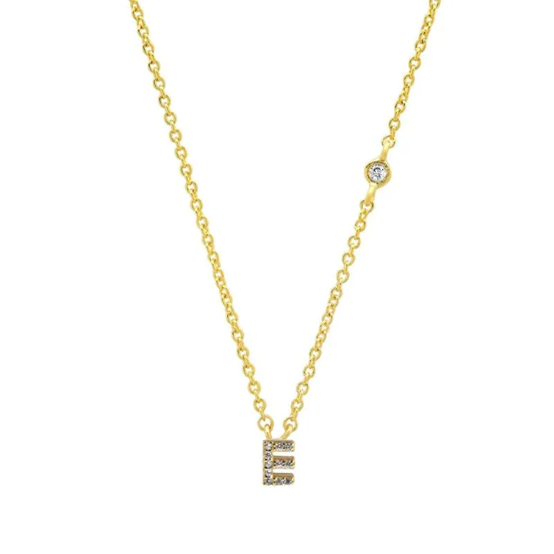 Personalized Mini Zircon A-Z Initial Letter Pendant Necklaces