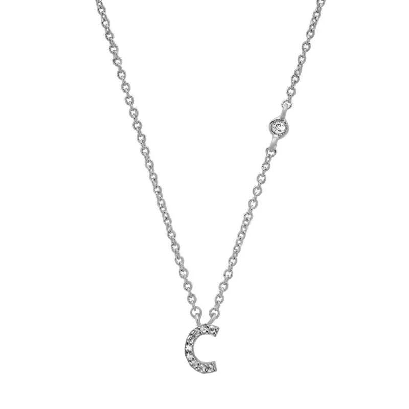 Personalized Mini Zircon A-Z Initial Letter Pendant Necklaces
