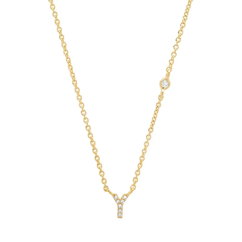 Personalized Mini Zircon A-Z Initial Letter Pendant Necklaces