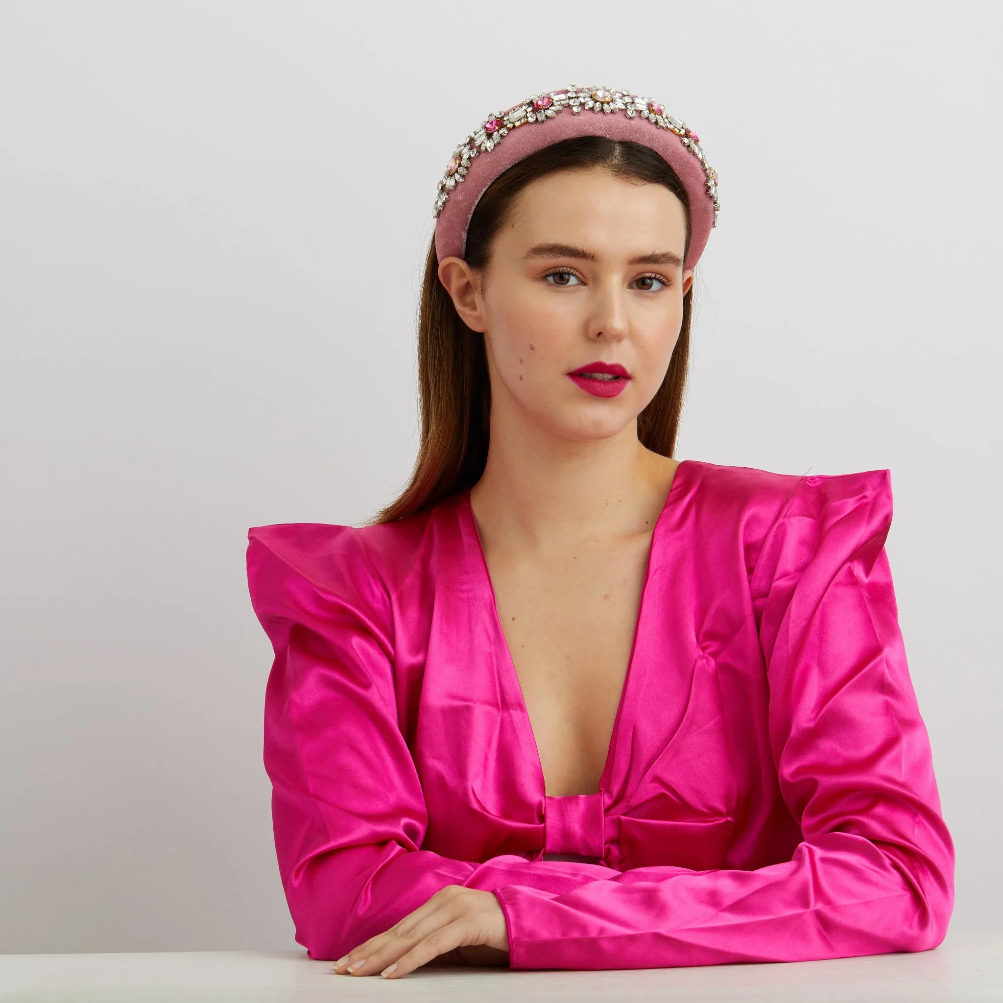 Pink Jewelled Headband Padded Headband Floral