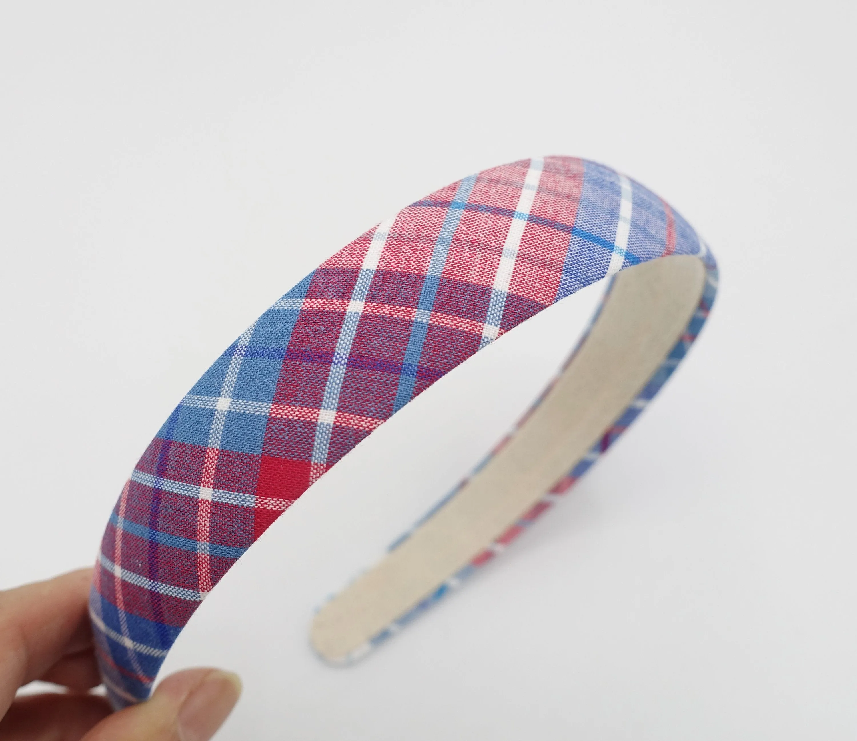 plaid check headband basic hairband for women