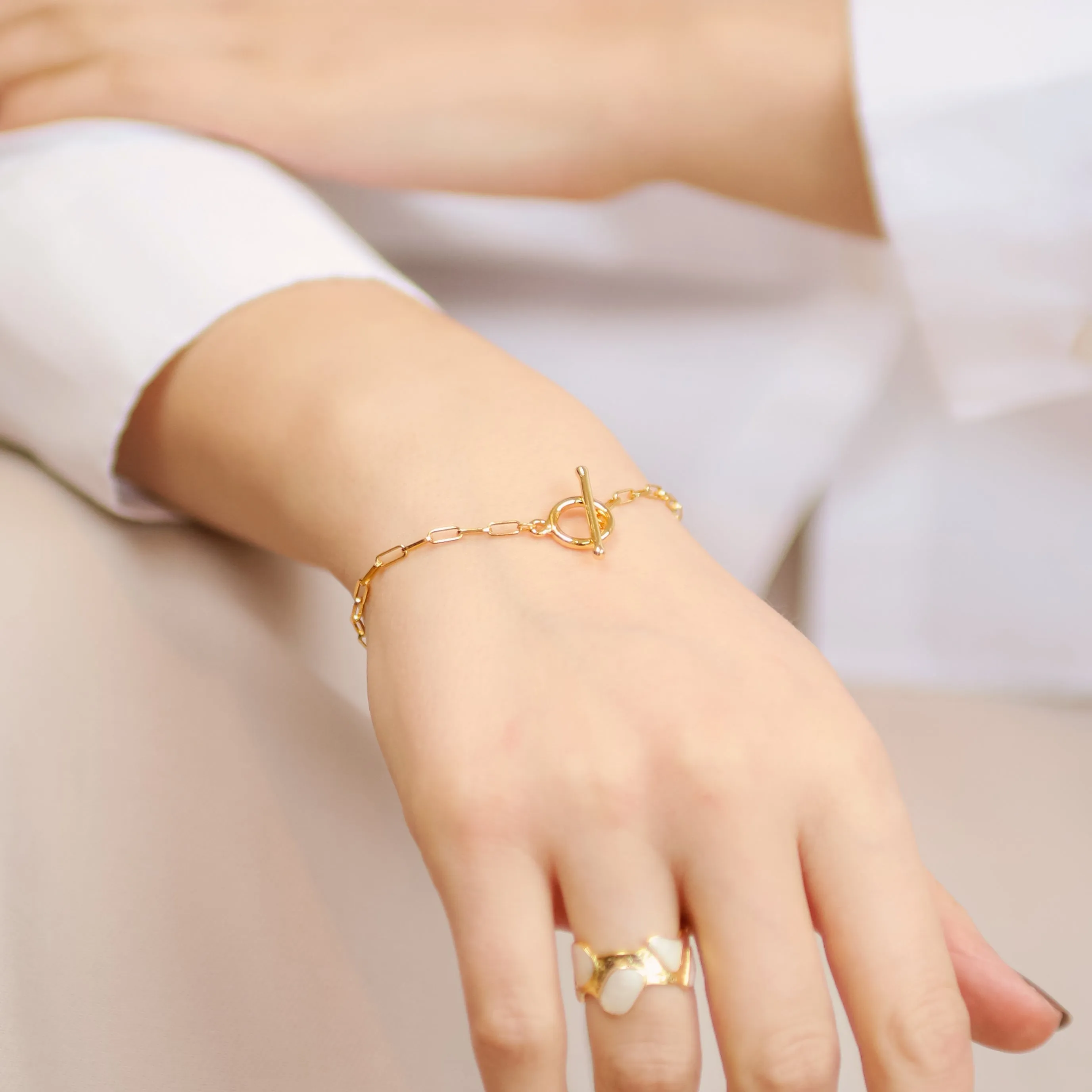 Priya Toggle Chain Bracelet | 18k Gold Plated