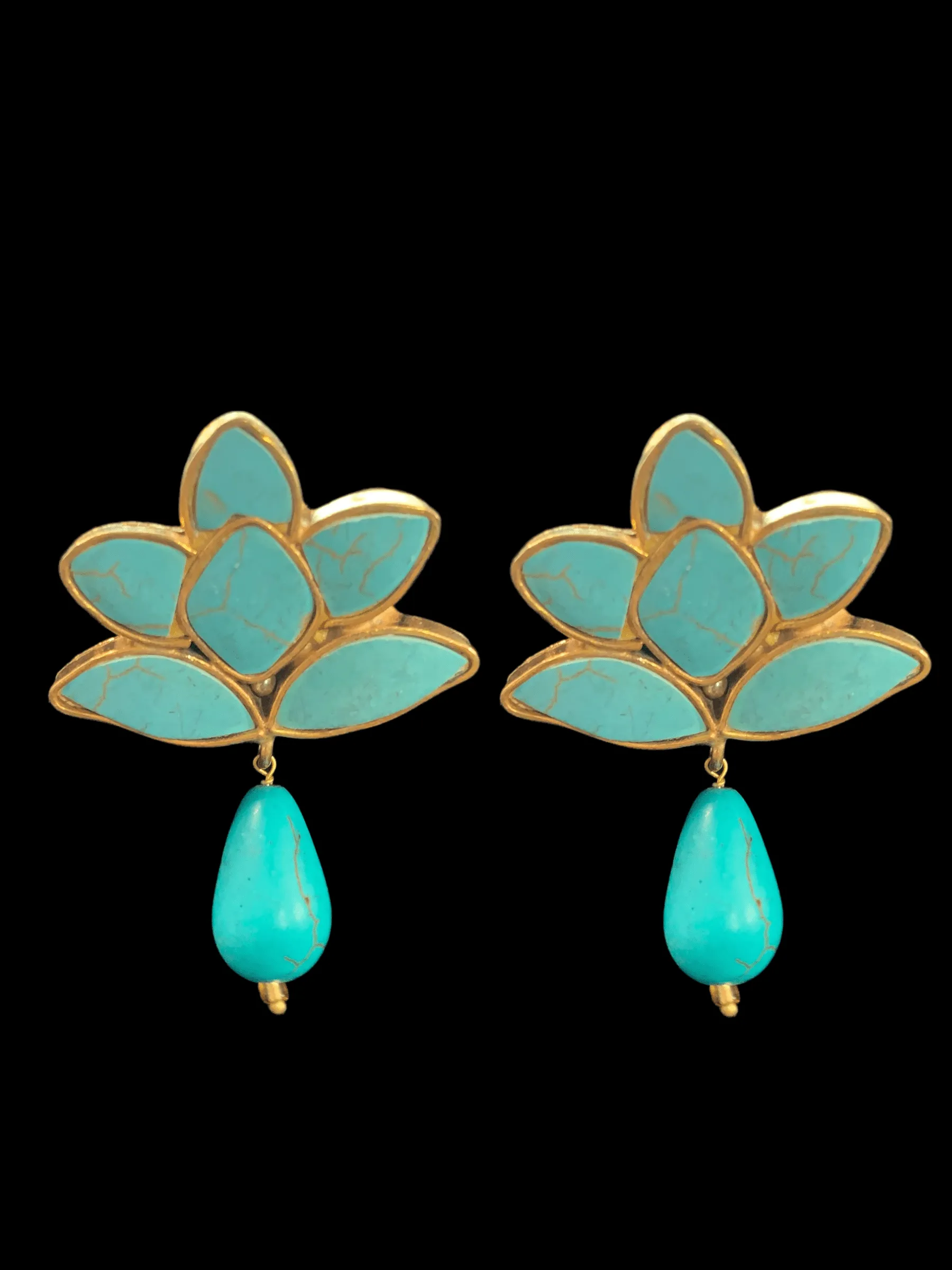 PS443 turquoise / feroza gold plated pendant set ( READY TO SHIP)