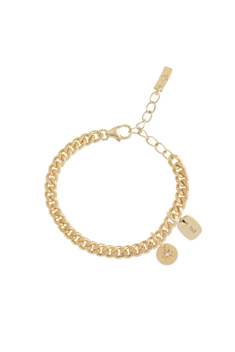 Rectangular Pendant Bracelet - Gold