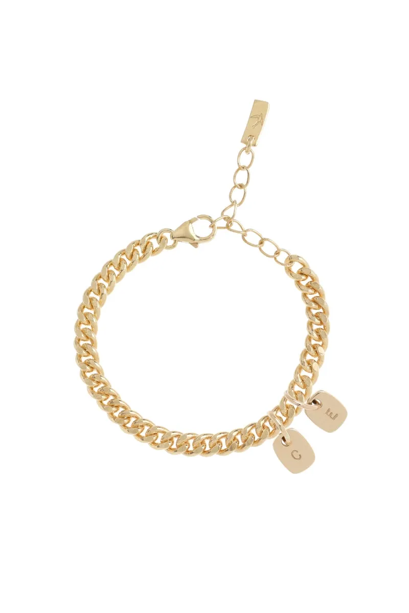 Rectangular Pendant Bracelet - Gold