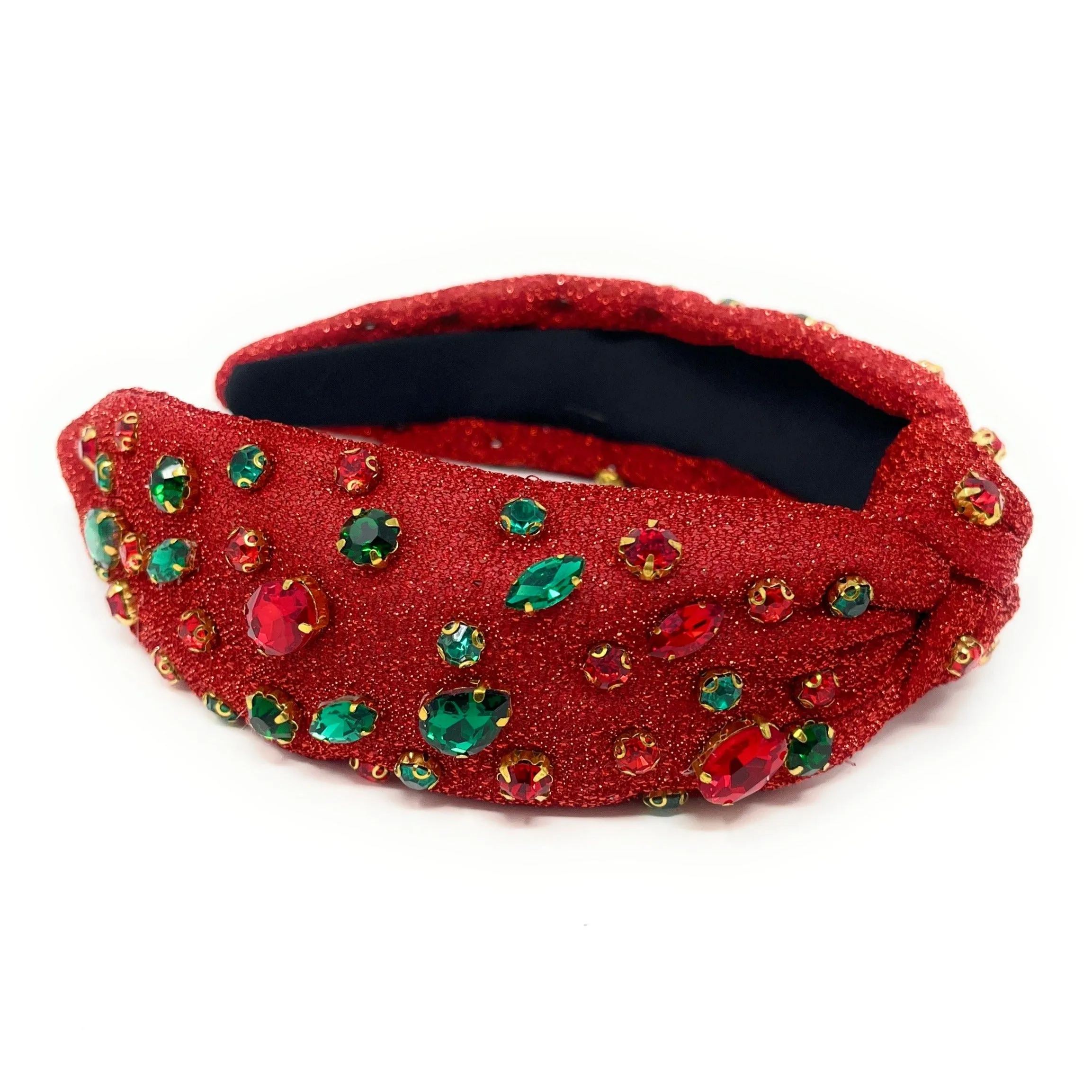 Red Shimmer Jeweled Knot Headband