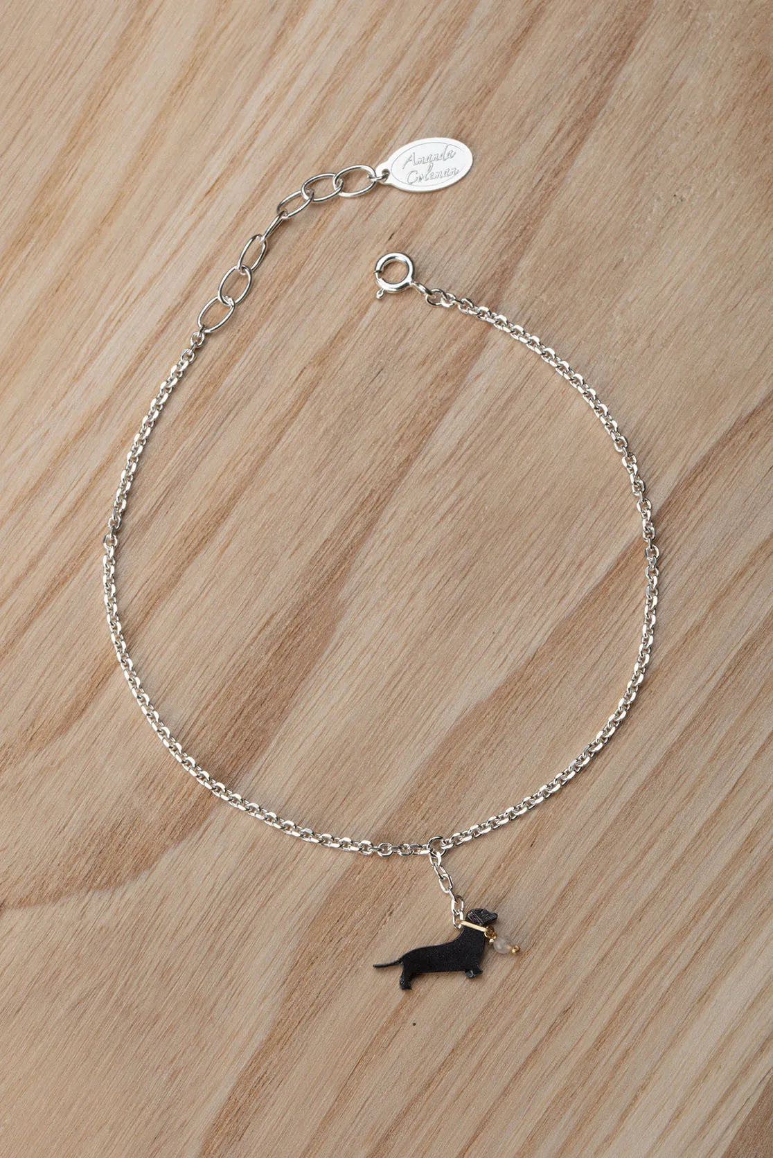 Sausage Dog On A Lead Bracelet