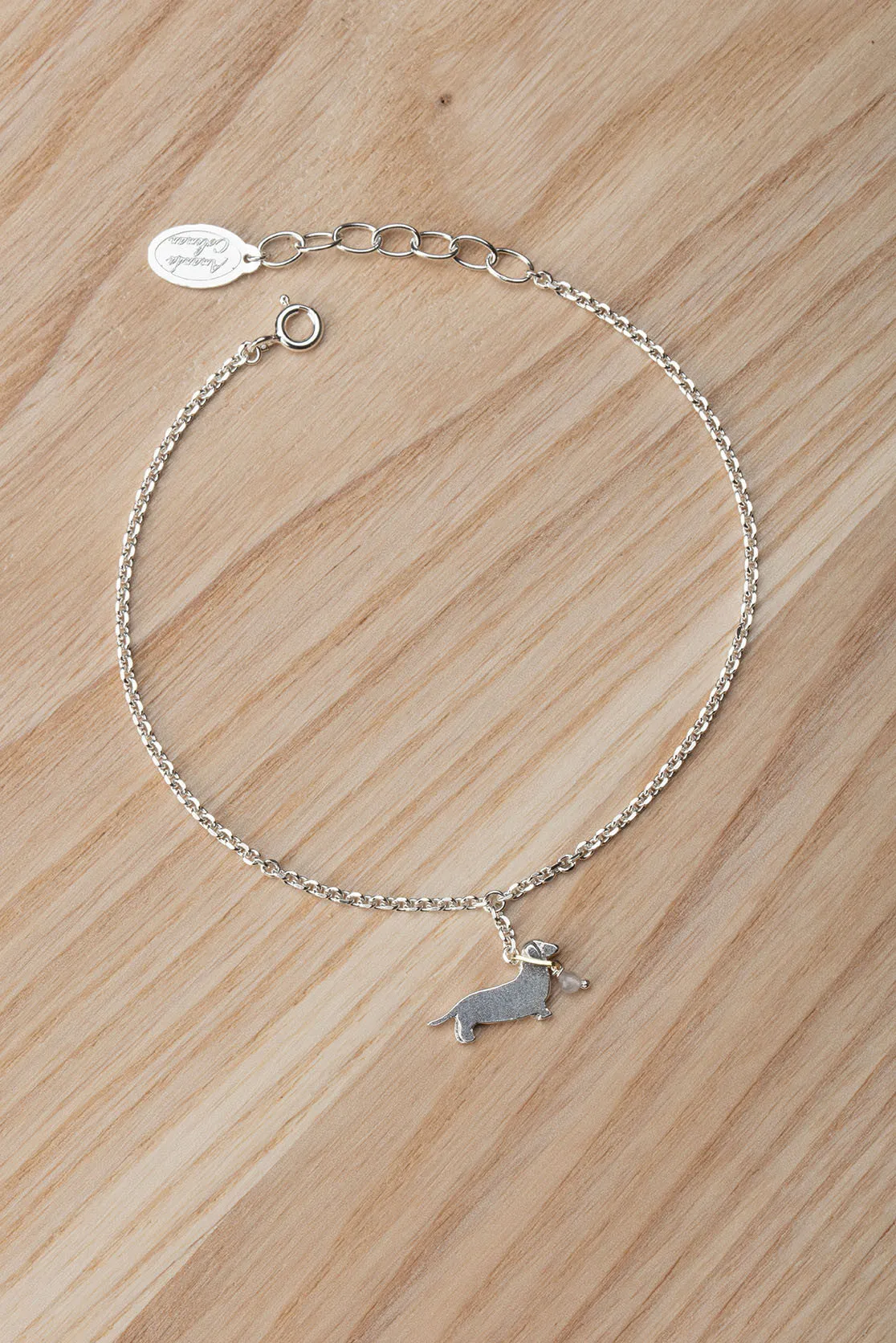 Sausage Dog On A Lead Bracelet