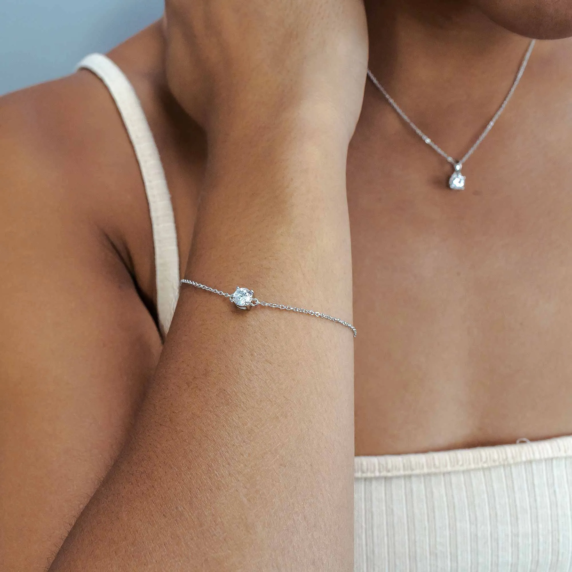 Sirius - Classic Solitaire - Sterling Silver Bracelet