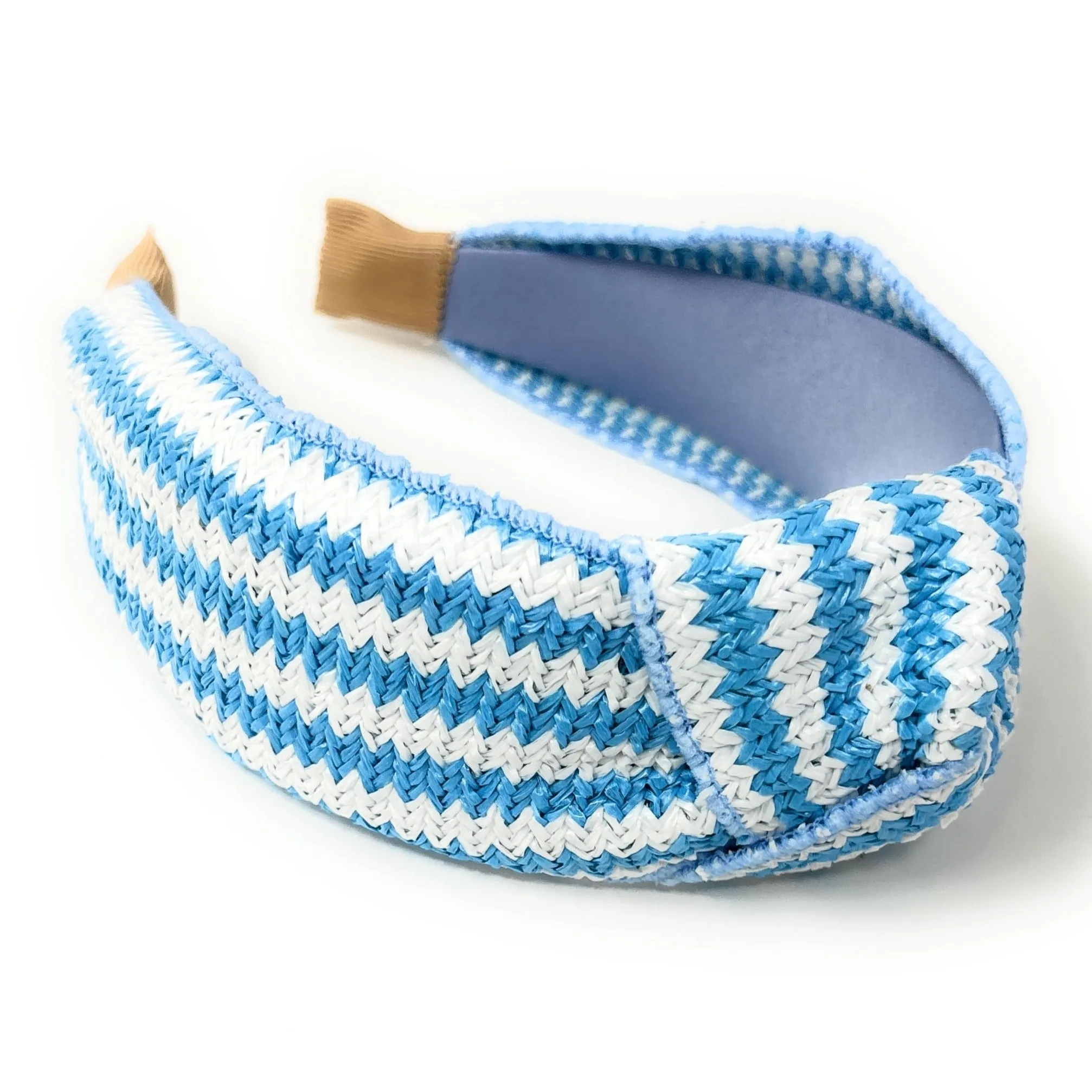 Sky Blue Raffia Knot Headband