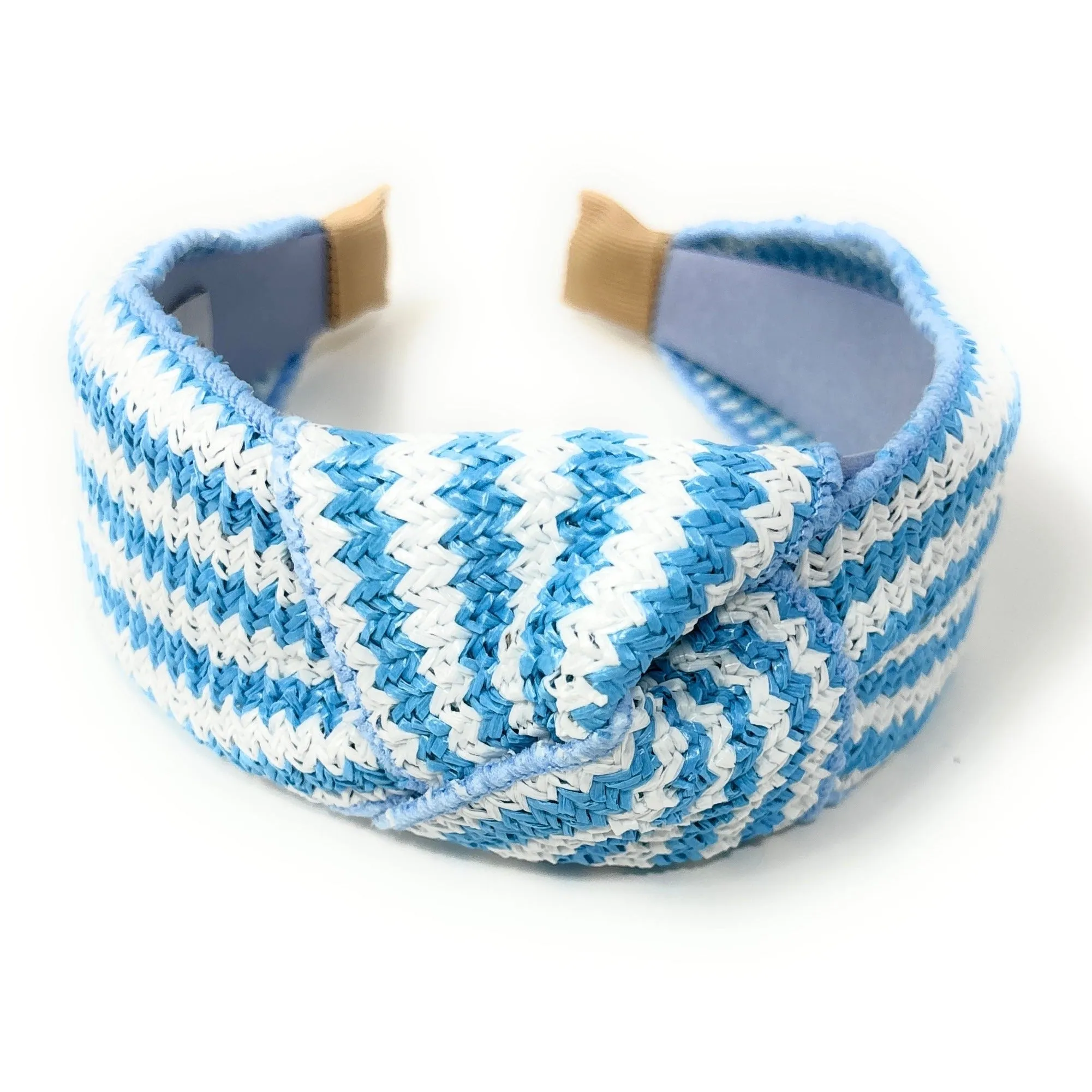 Sky Blue Raffia Knot Headband