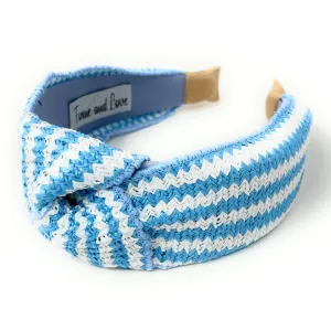Sky Blue Raffia Knot Headband