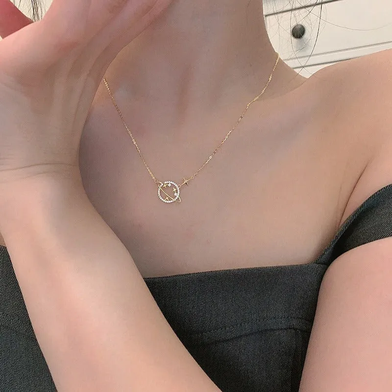 Sterling Silver Celestial Planet Pendant Necklaces