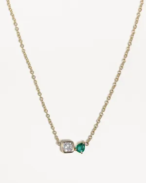 Toi Et Moi Diamond and Emerald Necklace