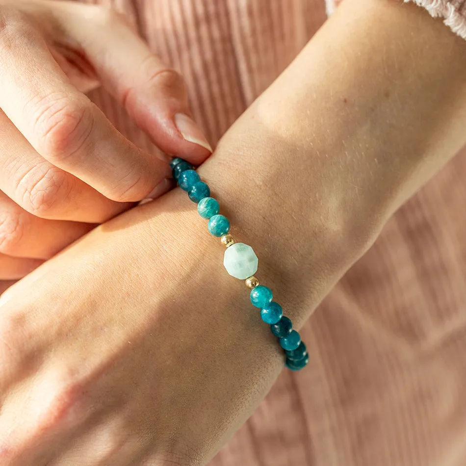 Tranquil Tides Blue Apatite and Aquamarine Bracelet 6mm