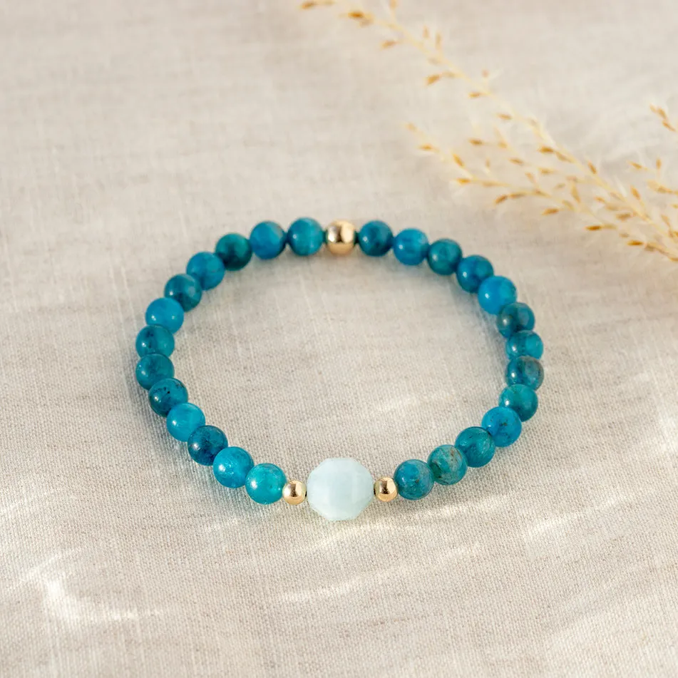 Tranquil Tides Blue Apatite and Aquamarine Bracelet 6mm