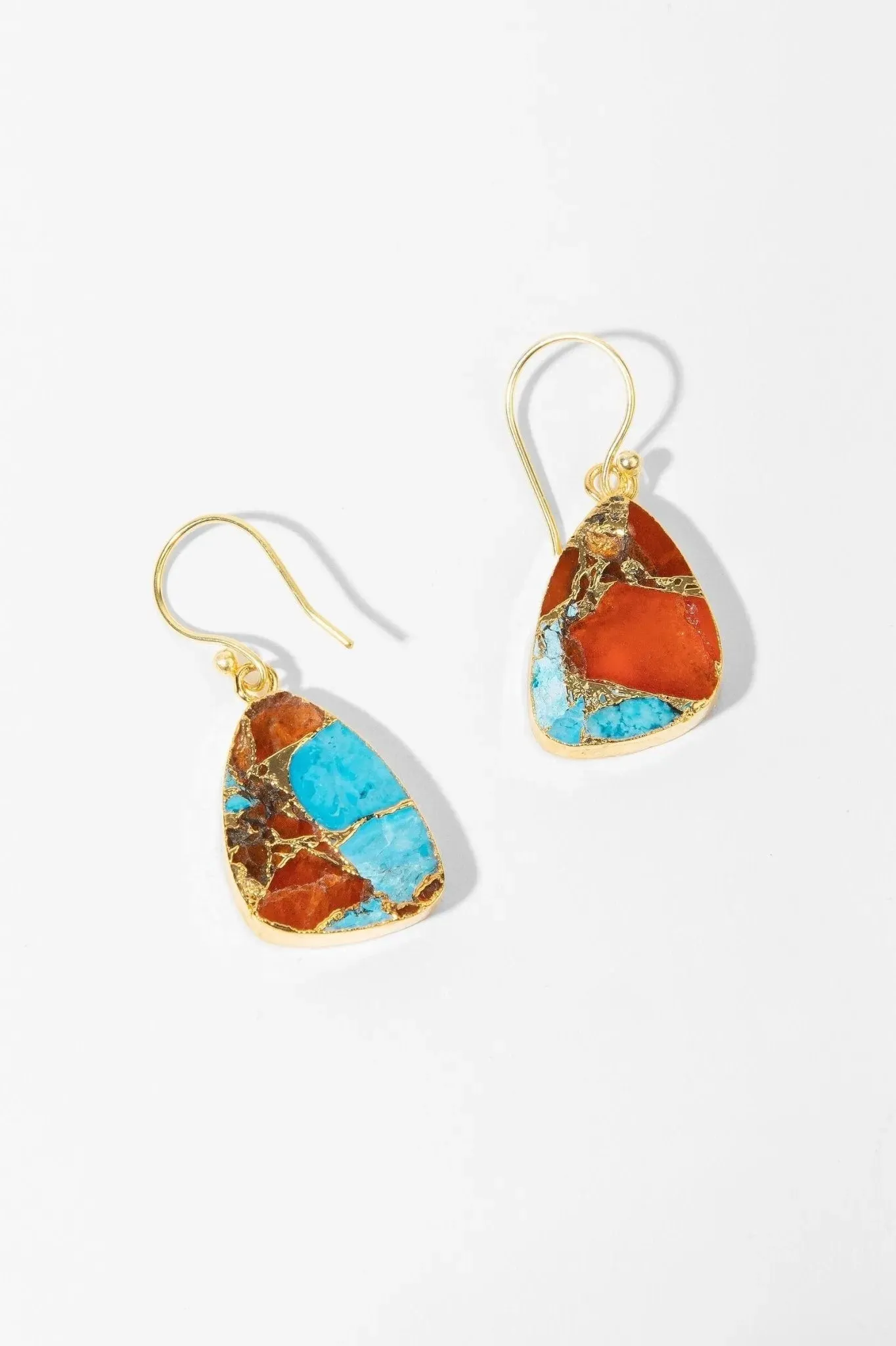 Triangle Gemstone Mixed Mojave Earrings