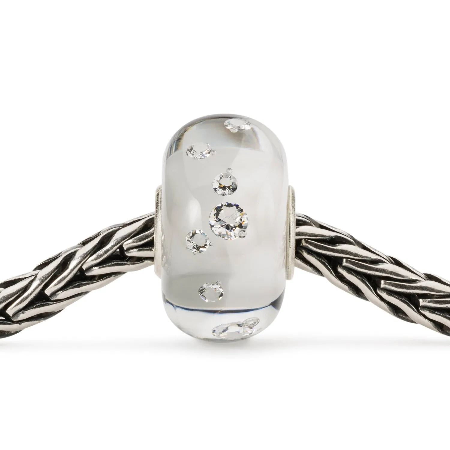 Trollbeads Glass Bead Shade of Sparkle Silver