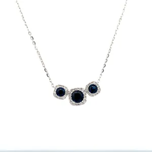 White Gold Sapphire Necklace
