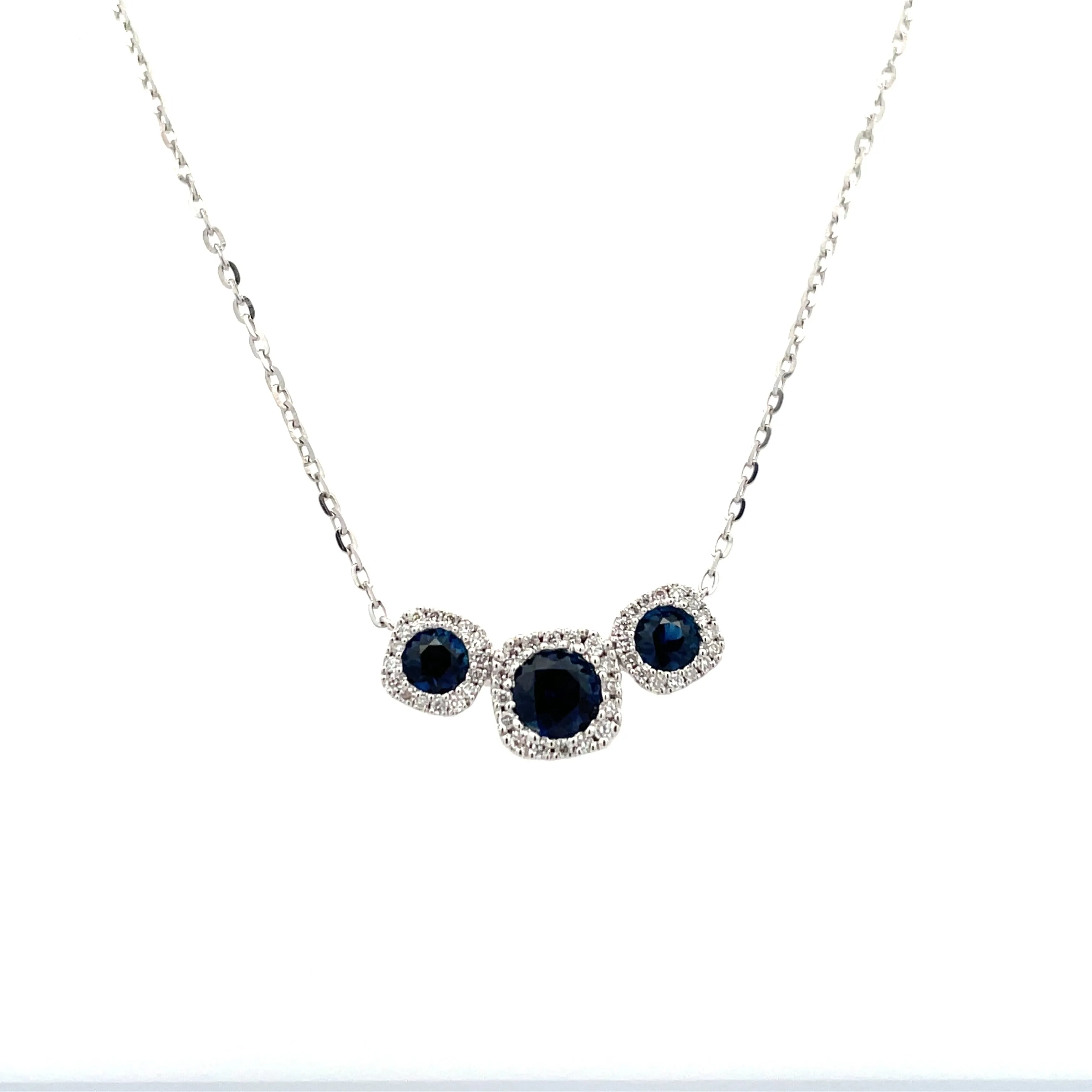 White Gold Sapphire Necklace