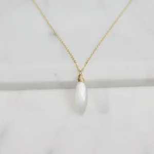 White Moonstone Briolette Pendant Necklace