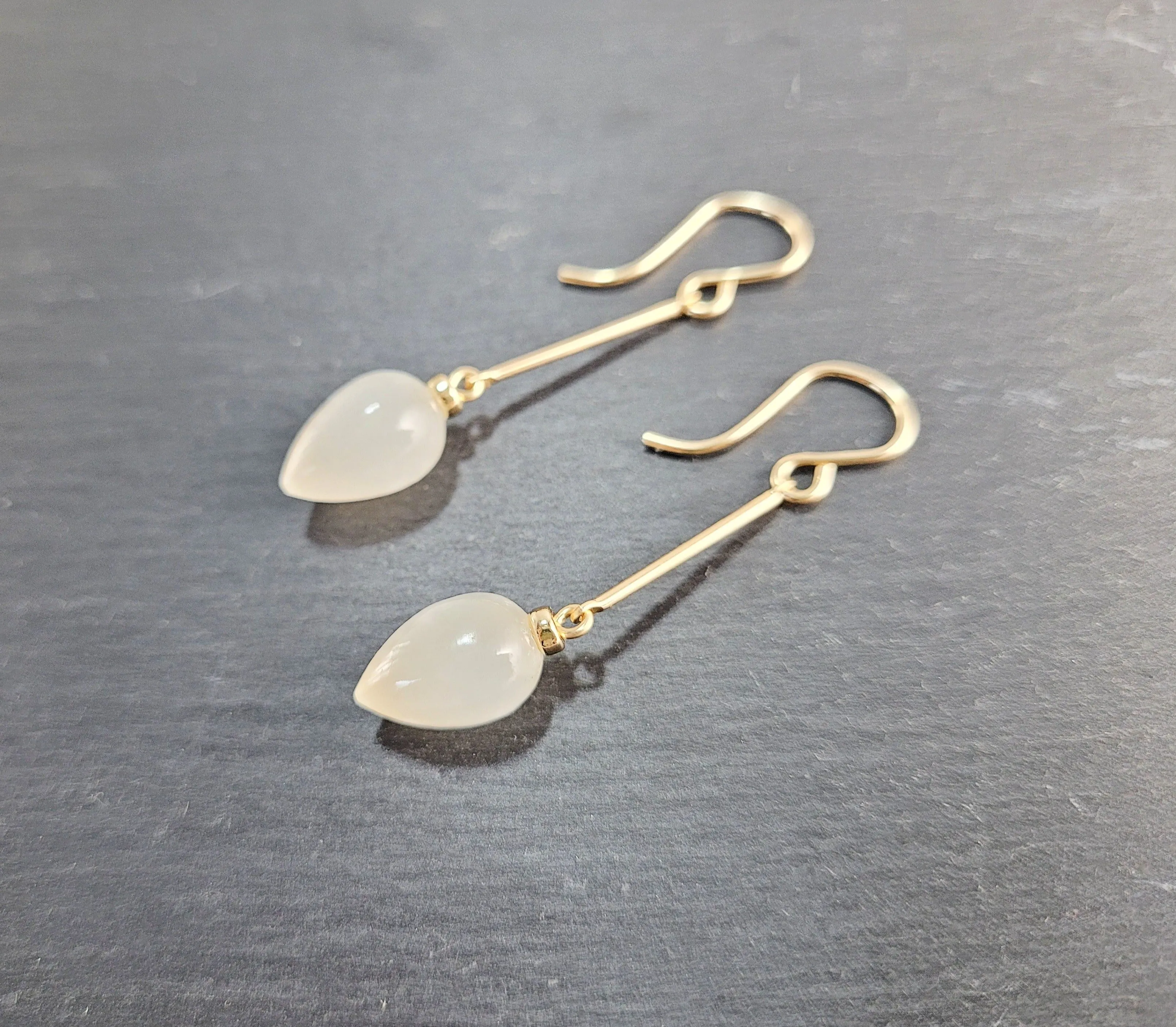 White Moonstone Drop Earrings