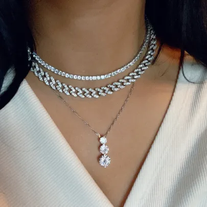 Zirconia Pave Necklace