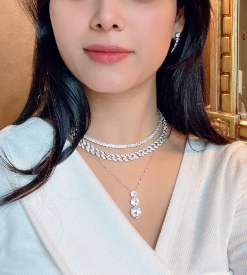 Zirconia Pave Necklace